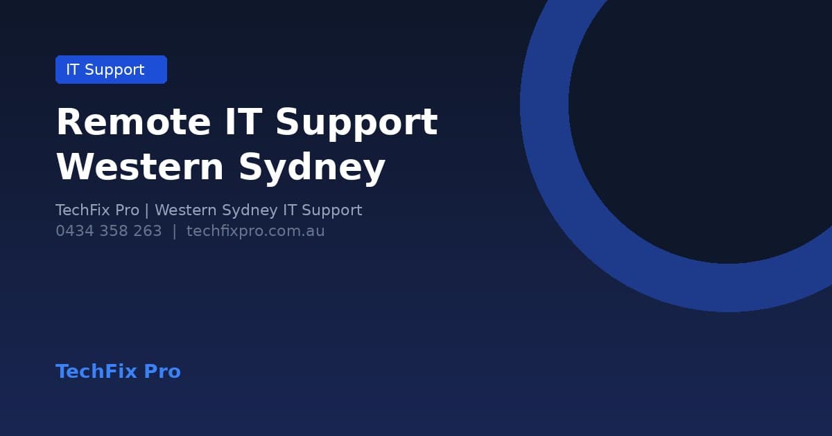 Remote IT Support Western Sydney — Fix from $49